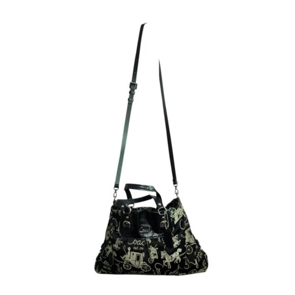 Coach Handbags - Coach Black and Cream Crossbody Bag